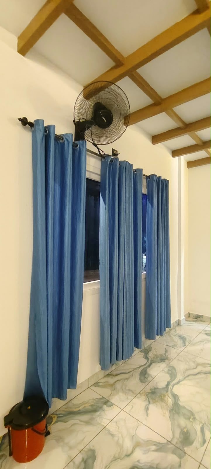 Breezy room curtains and fresh mountain ventilation at Misty Heaven